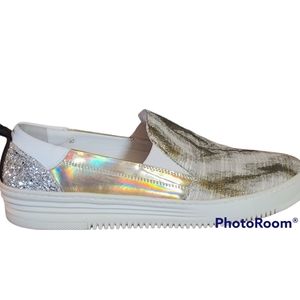 Baldan Italian Leather/Canvas Slip-on Shoe